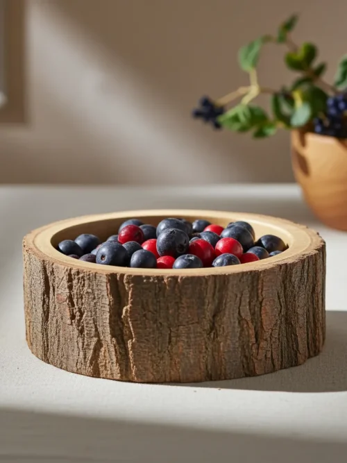 handmade live edge bowl crafted from natural mango wood
