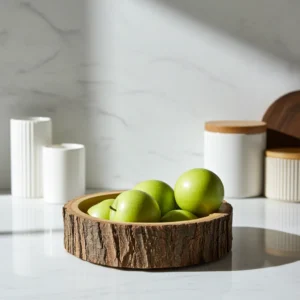 Live Edge Bowl Rustic Mango Wood Round Design