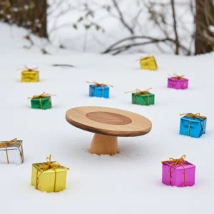 Mango wood bark cake stand 12x12x5 with natural edge finish