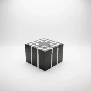 luxury modern art deco bone inlay box inspired by architectural geometry