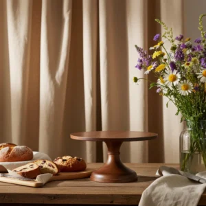 Solid walnut wood cupcake stand in 12x12x5 inch size