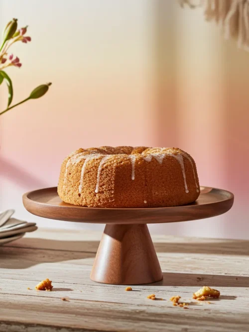 Mango wood buffet riser with 10 inch round top and 5 inch height