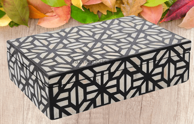 Superb Bone Inlay Jewellery Box Geometric Design Wholesale 2 bone inlay box at best price