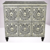 Floral Black Bone Inlay Chest Of Drawers