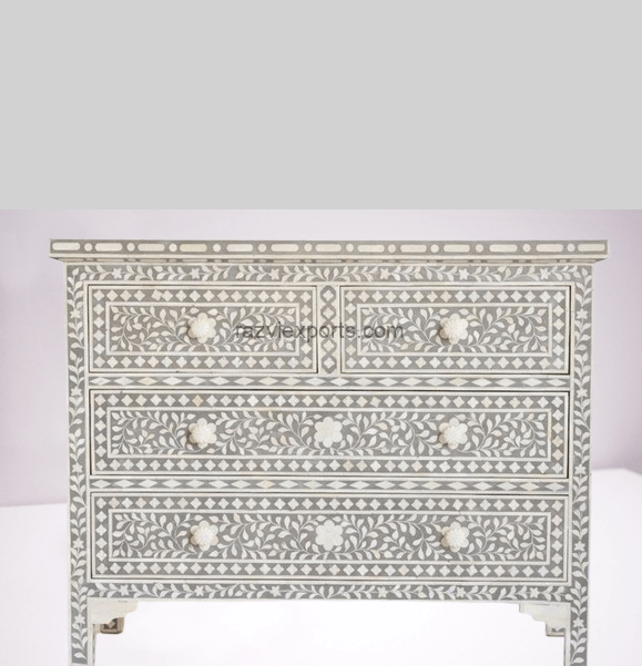 Buy New Bone Inlay Cabinet with Drawers 1 Floral Bone Inlay Chest Of Drawers