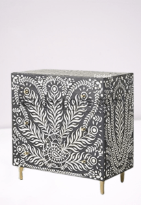 Floral Bone Inlay Cabinet