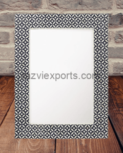 White and black bone inlay mirror frame with mdf