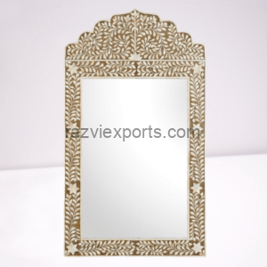 floral Pink Bone Inlay Mirror frame 