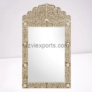 floral Pink Bone Inlay Mirror frame