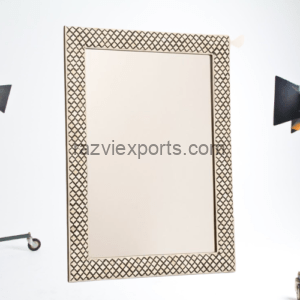 Bone Inlay Square Drop Mirror Black