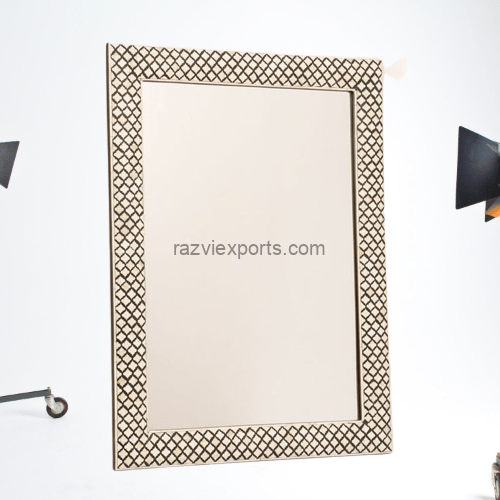 Amazing Square Drop Bone Inlay Mirror White in 2022 | Razvi Exports