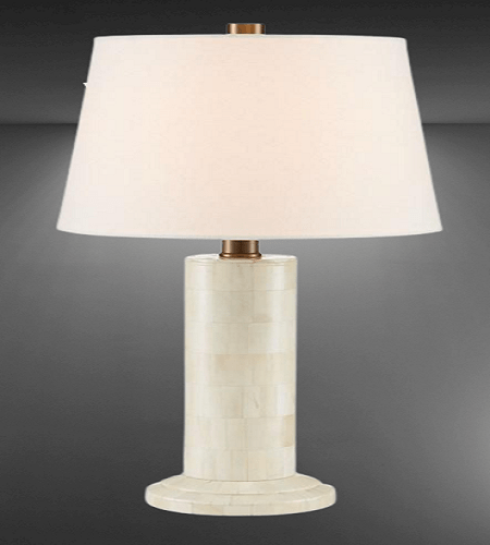 Beautiful Antique White Bone Inlay Lamp 16″