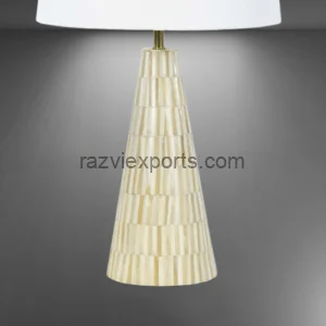 Wihte Bone Inlay Lamp Base 