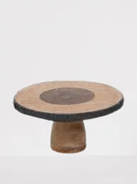 Bark Edge Wooden Cake Stands