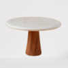 Marble Cake Stand With Wood Base