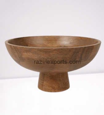 Best Quality Wooden Serving Bowl with Wooden Base for Sale