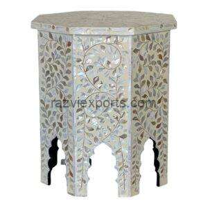 Mother of pearl inlay rectangle table