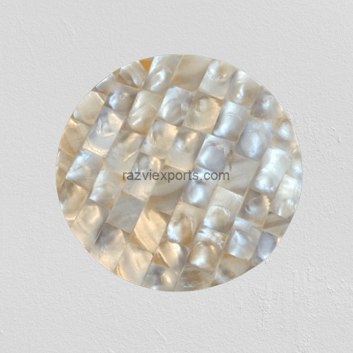 Bone and Mother of Pearl Inlay Products Catalouge 15 Round Mother of Pearl Inlay Coasters