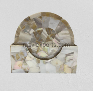 Mother of Pearl Coaster with Holder