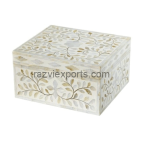 mother of pearl storage box WHITE