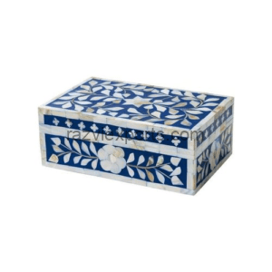 mother of pearl inlaid box Blue