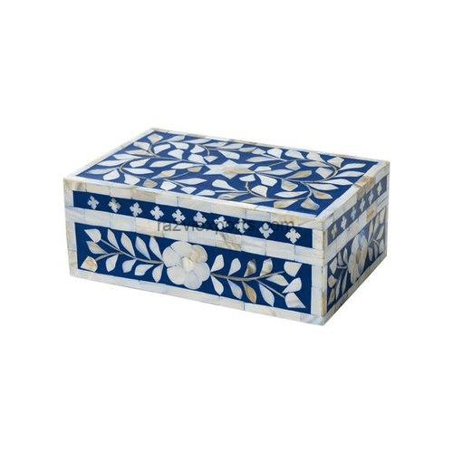Handmade Floral mother of pearl inlaid box blue the best price