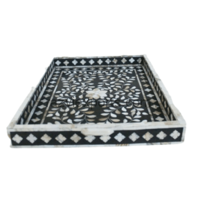 Crushed Mother of Pearl Inlay Tray Floral