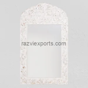 white Mther of Pearl inlay mirror