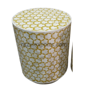 Geometric Moher of pearl Inlay Stool 