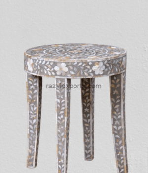 Floral Mother of Pearl End Table