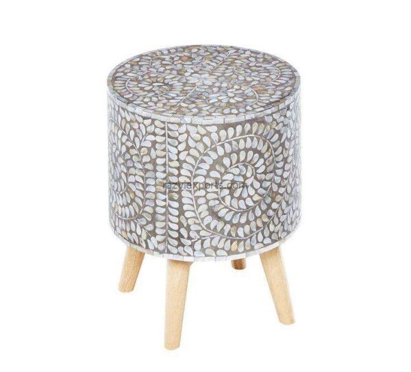 Mother of pearl inlay end table | Mop side table