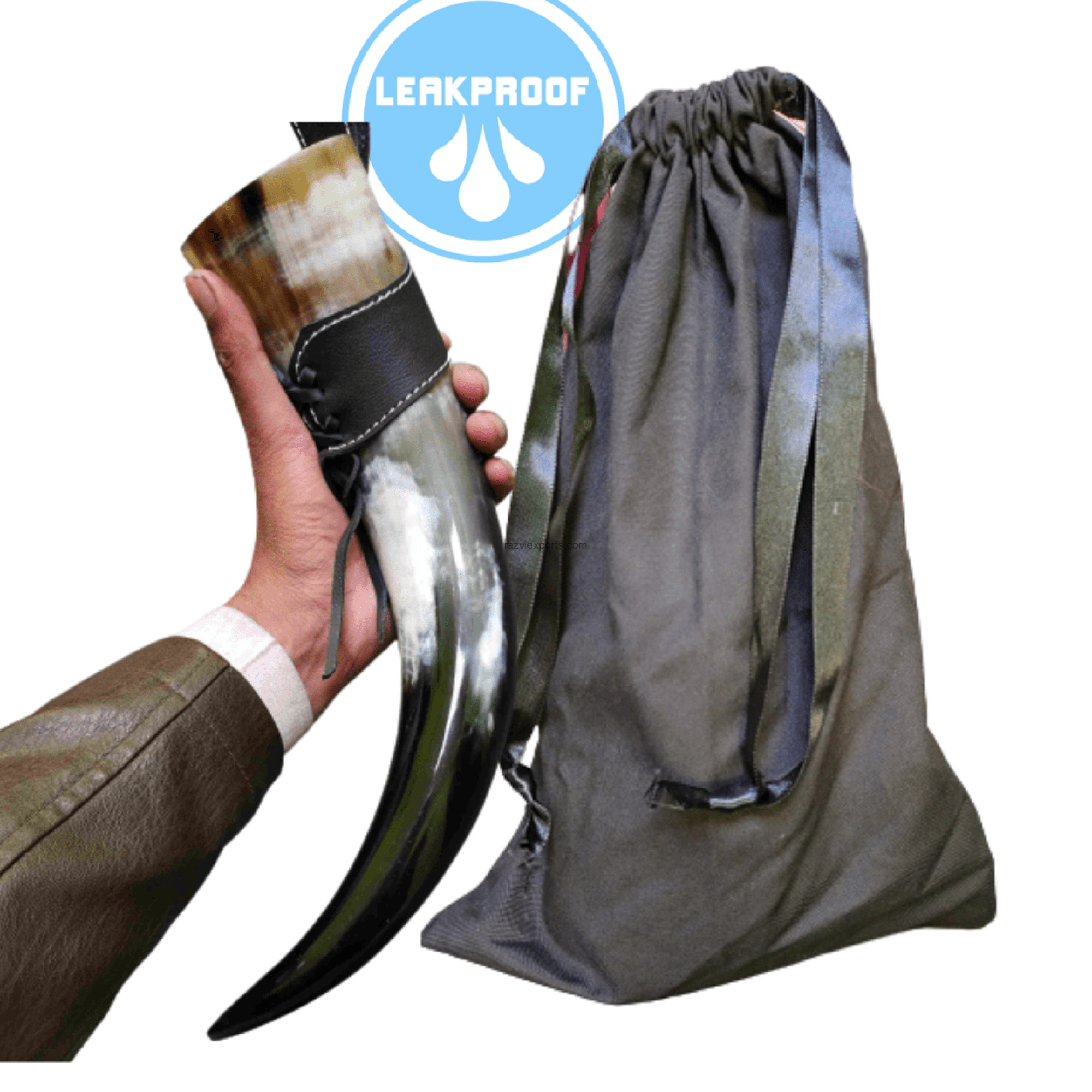Best Viking Drinking Horn with Leather Belt Holder 16 to 18 oz | For B2B 1 Decorative Viking Drinking Horn custom Manufacturer