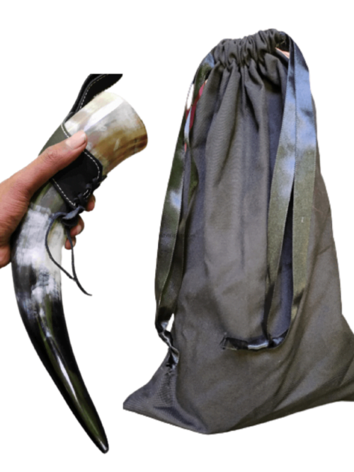 Best Viking Drinking Horn with Leather Belt Holder 16 to 18 oz | For B2B