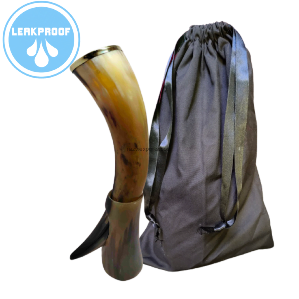 Viking Drinking Horn Products Landing Page 7 Brass Rimmed Viking Drinking Horn with Horn Stand 16 to 18 oz
