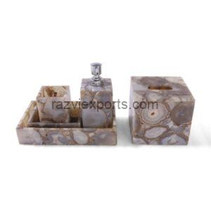 pink agate bathroom set manufacurer 