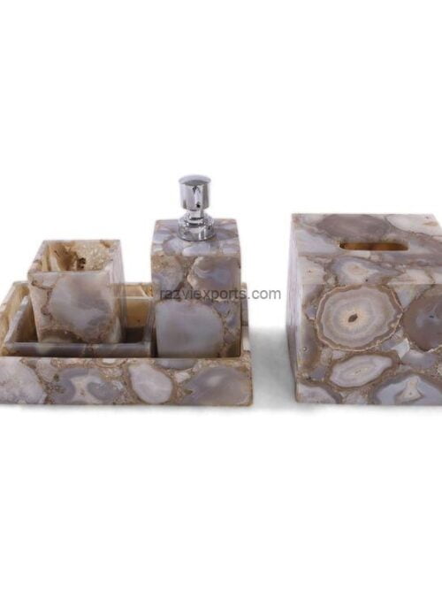 pink agate bathroom set manufacurer