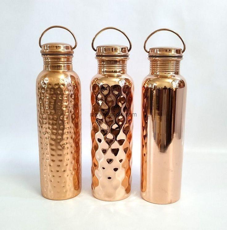 Buy Brass Water Bottle 500 ml Capacity in Bulk - Razvi Exports 1 Brass water bottle manufacturer in india and exporter