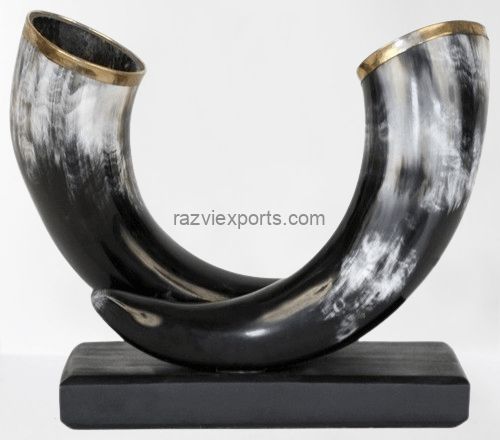 buffalo cow horn decorative horn with wooden base manufacturer