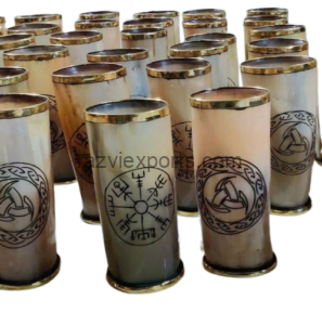 Engraved bufaalo cow horn drinking cup manufacturer