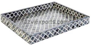 Bone and Mother of Pearl Inlay Products Catalouge 41 Geometric Bone inlay zigzag design tray