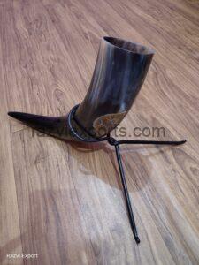 Engraved Viking Driniking Horn with Metal Stand manufacturer in india