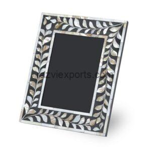 Mother of pearl inlaid photo frame floral manufacturer in india