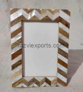 Wood and mother of pearl inlaid photo frame manufacturer
