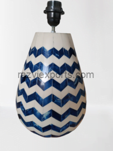 Zig Zag Design Bone inlaid table lamp manufacturer & supplier in india