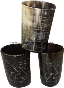 engraved viking drinking horn cup manufacturer
