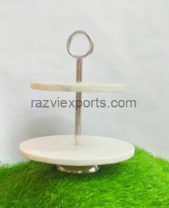 marble two tier cake stand manufacturer in india