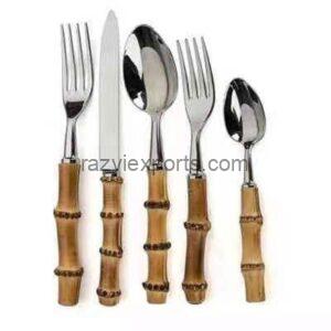 stainless steel cutlery set with bamboo handles manufacturer in india