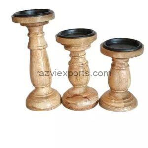 wooden candle stand set manufacturer in india