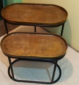 wooden top metal stand table manufacturer