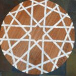 Geometric Mother of pearl inlaid table top